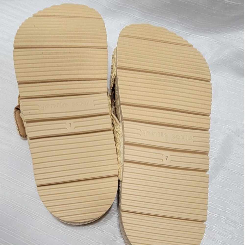 Gentle Souls Kenneth Cole Louisa Natural Raffia Slide Sandals Buckle GS25LOU03 7 - Picture 3 of 8